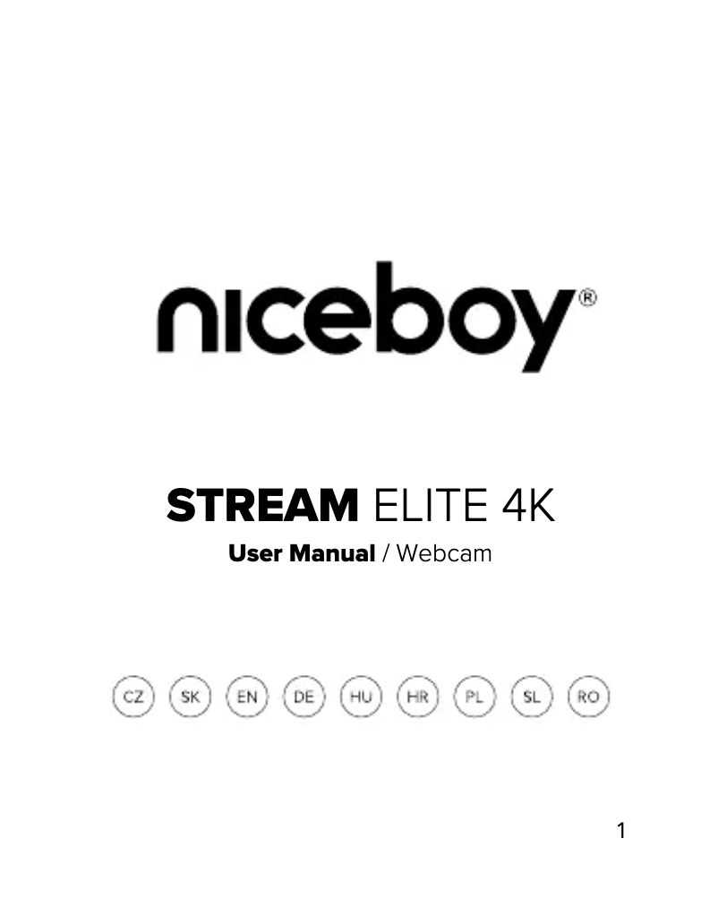 Page 1 de la notice Manuel utilisateur Niceboy STREAM Elite 4K