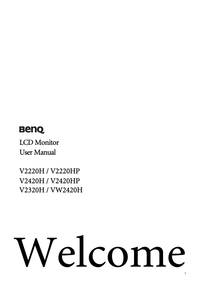 Page n°1 - Manuel utilisateur BenQ V2220H