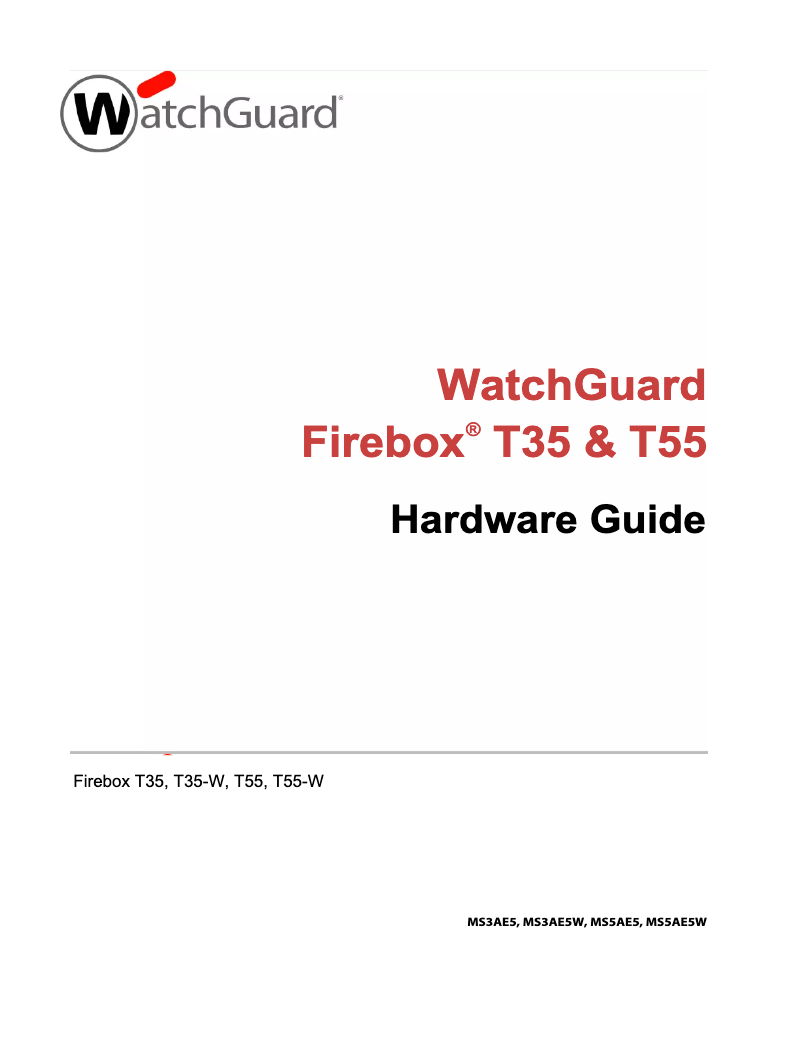 Page n°1 - Manuel utilisateur WatchGuard Firebox T35-W