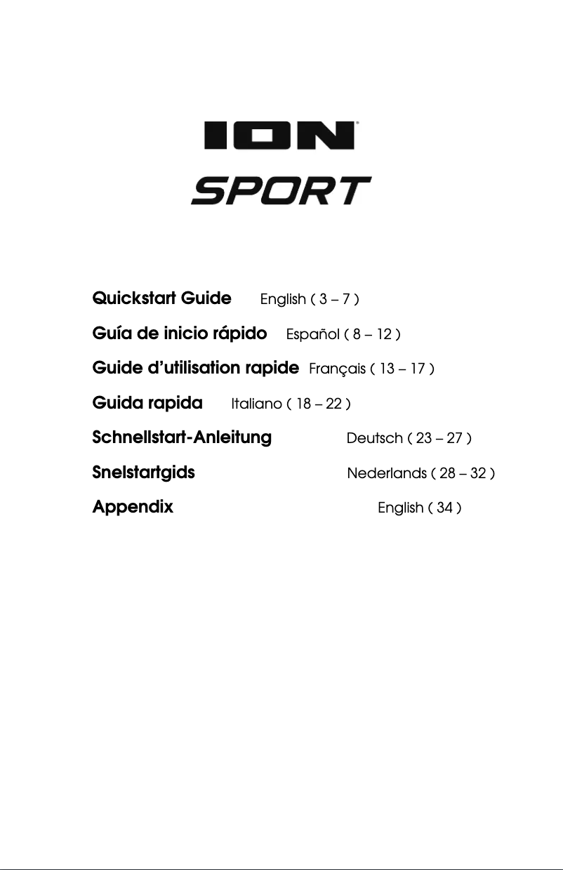 Image de la première page du manuel de l'appareil Sport
