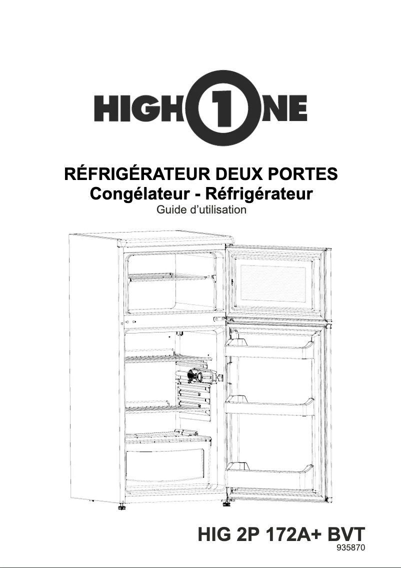 Image de la première page du manuel de l'appareil HIG 2P172A+ BVT