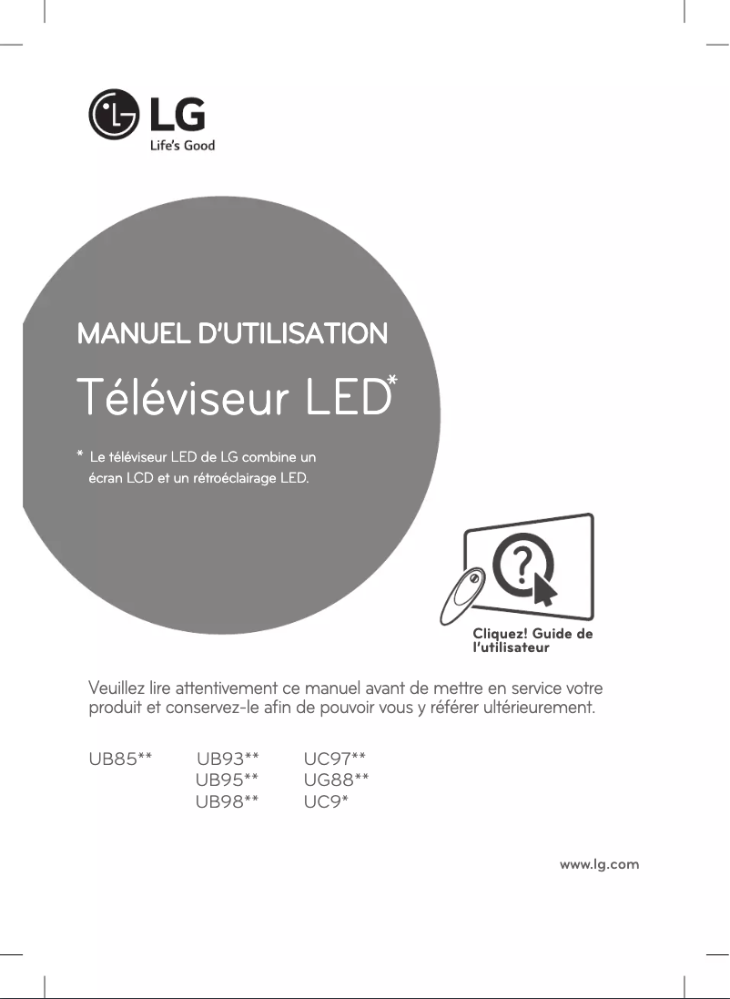 Page 1 de la notice Manuel utilisateur LG 55LB552V
