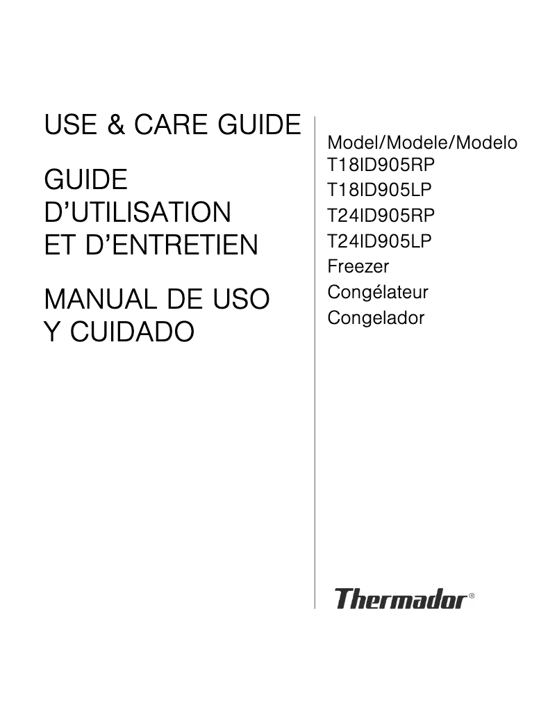 Page 1 de la notice Manuel utilisateur Thermador T24ID905LP