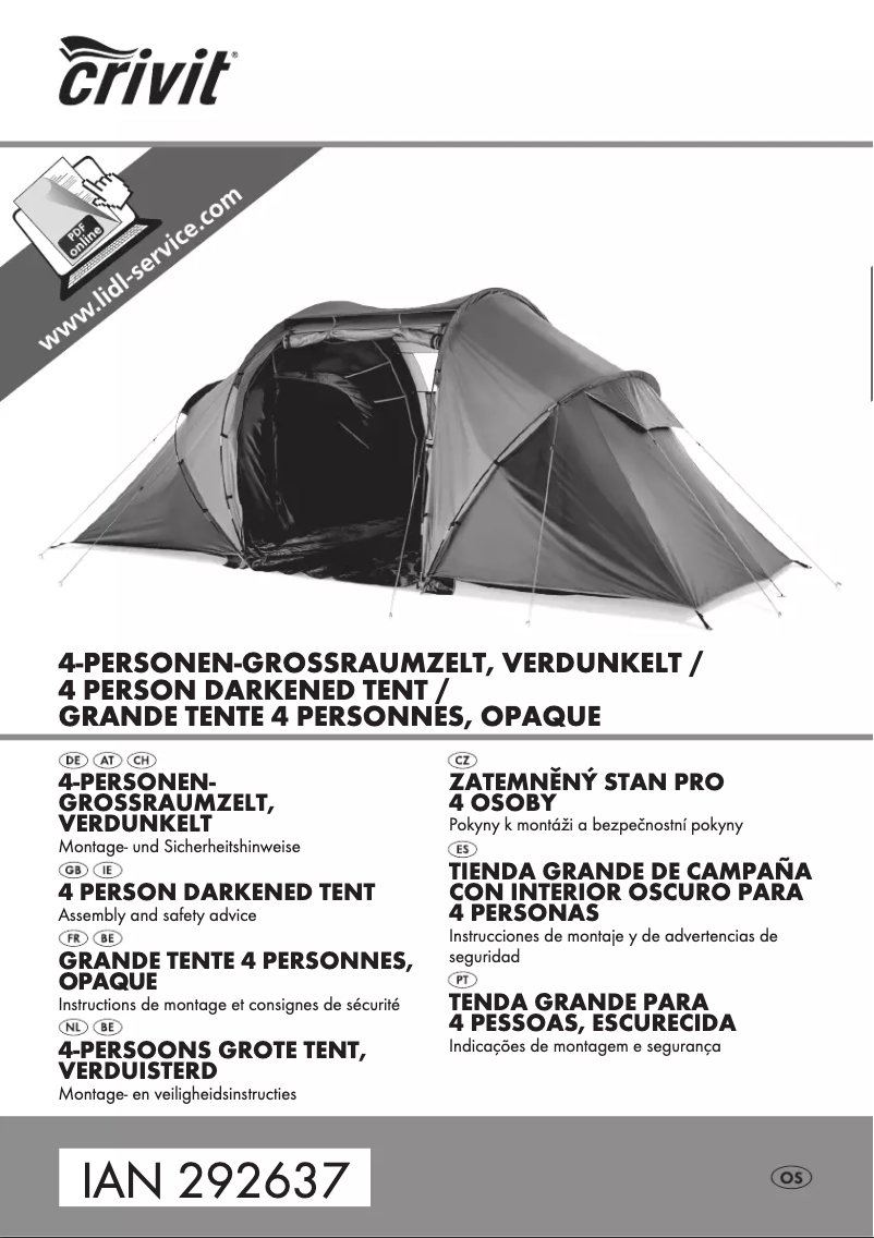 Page 1 de la notice Manuel utilisateur Crivit IAN 292637