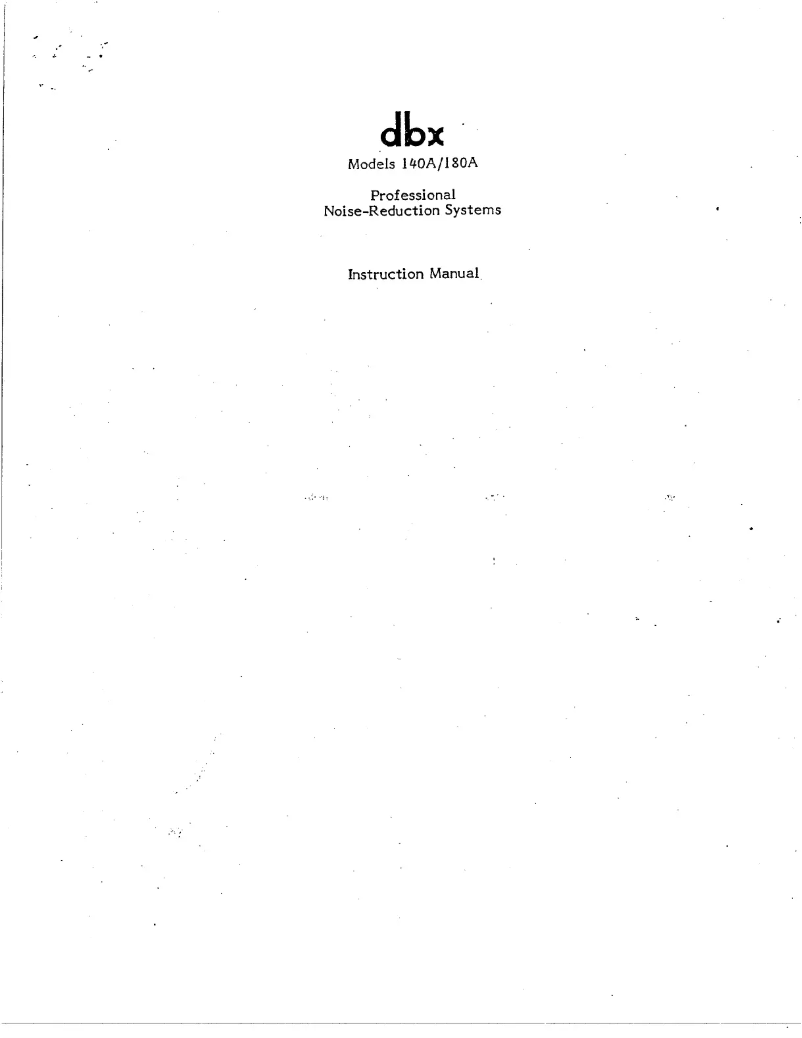 Page n°1 - Manuel utilisateur DBX 140A