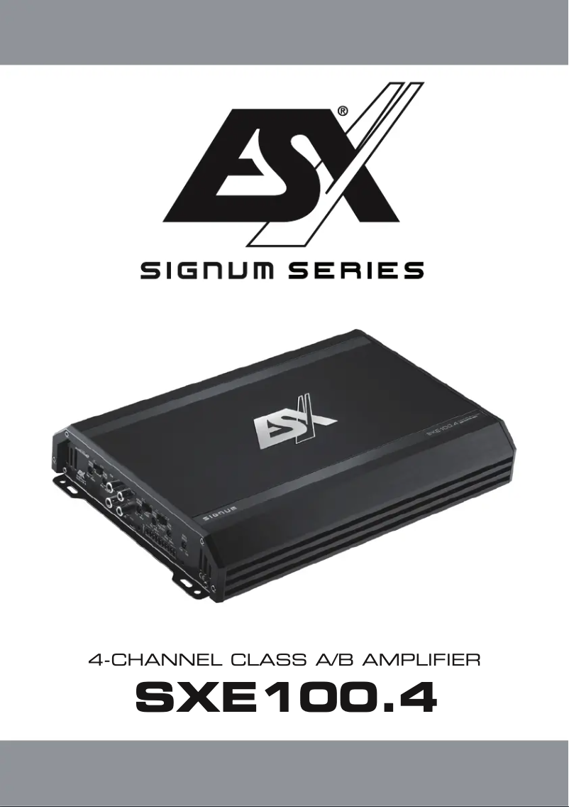 Page 1 de la notice Manuel utilisateur ESX Signum SXE100.4