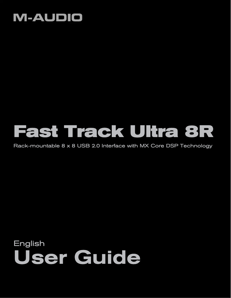 Image de la première page du manuel de l'appareil Fast Track Ultra 8R