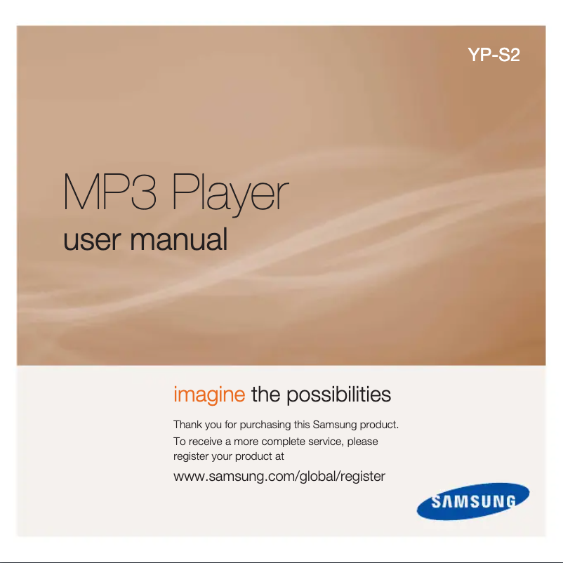 Page n°1 - Manuel utilisateur Samsung YP-S2QU