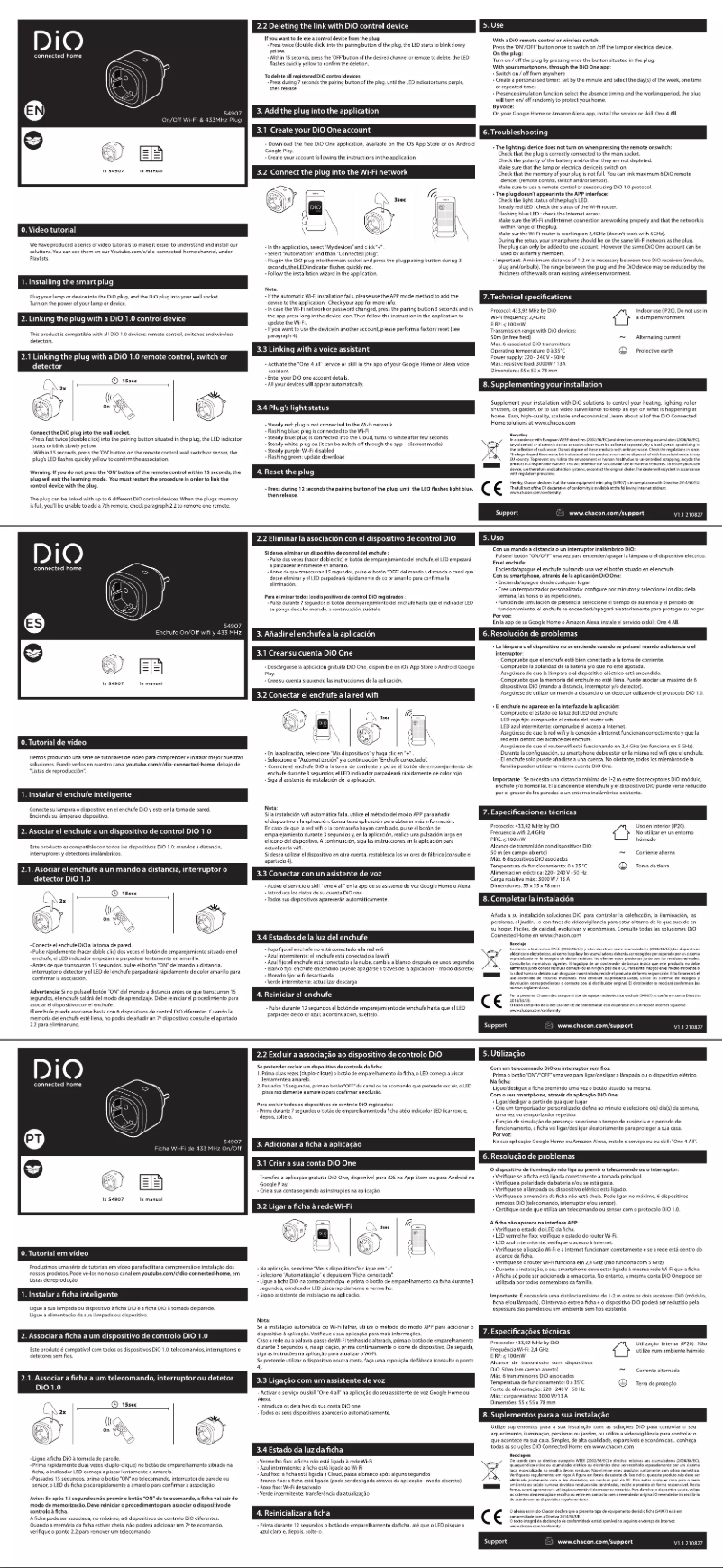 Page n°1 - Manuel utilisateur DiO 54907