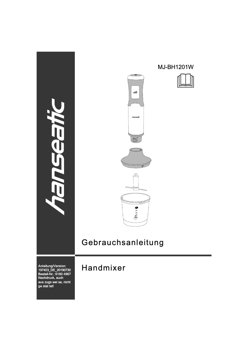 Page n°1 - Manuel utilisateur Hanseatic MJ-BH1201W