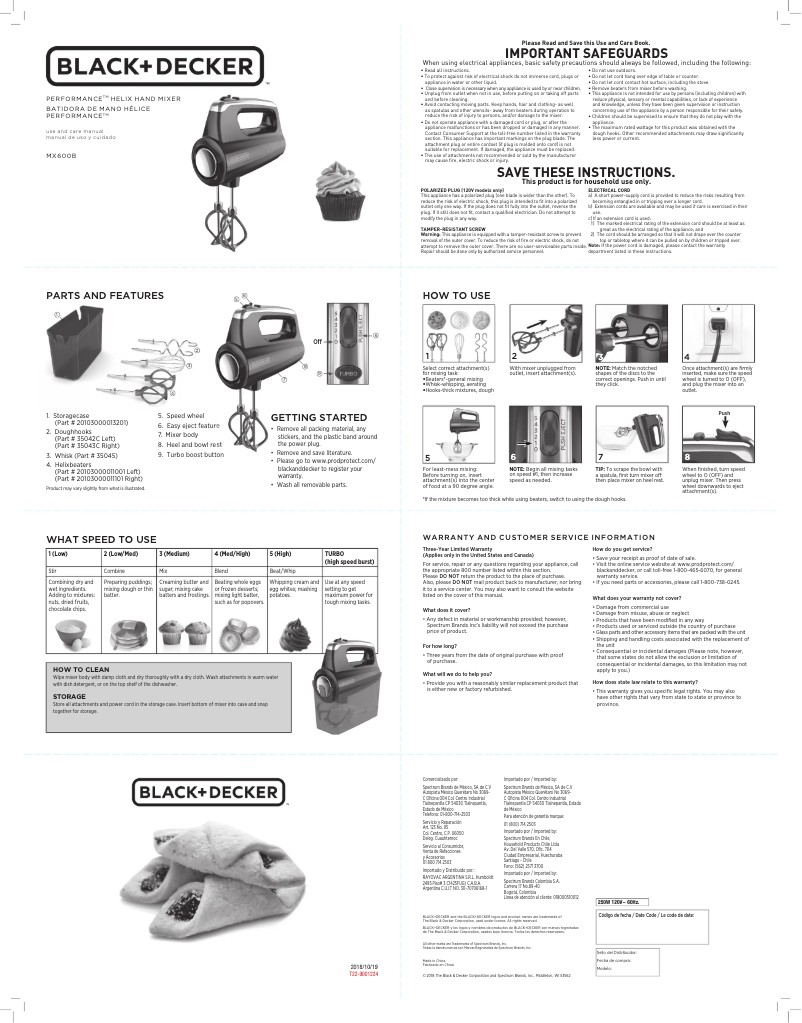 Page 1 de la notice Manuel utilisateur Black & Decker MX600B