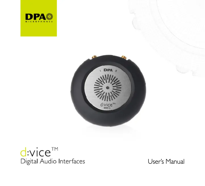Página 1 del manual Manual de usuario DPA d:vice MMA-A