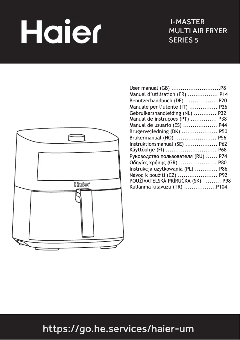 Imagen de la primera página del manual del dispositivo Multi Air Fryer Series 5