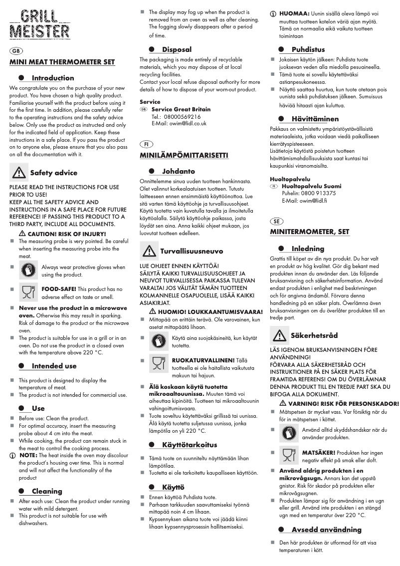 Image de la première page du manuel de l'appareil HG07045