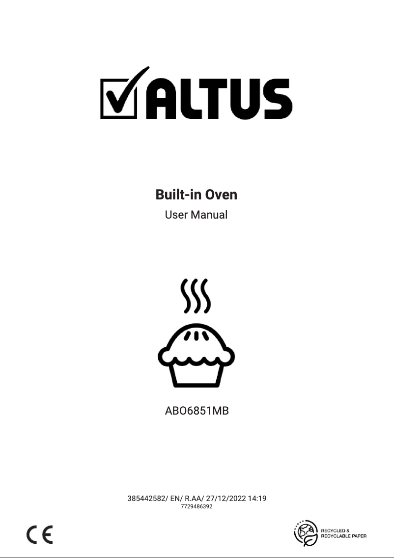 Page n°1 - Manuel utilisateur Altus ABO6851MB