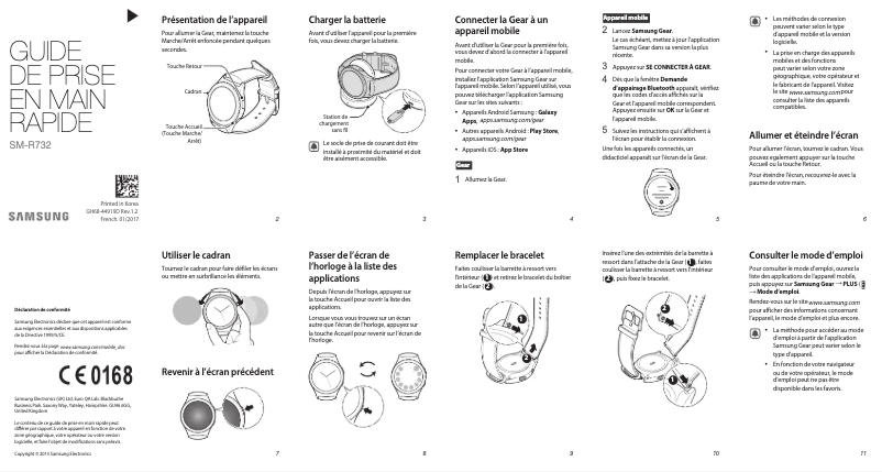 Image de la première page du manuel de l'appareil Gear S2 Classic