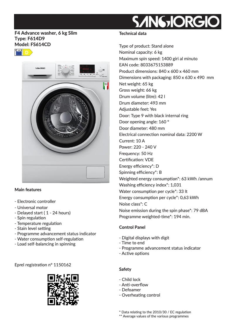 Imagen de la primera página del manual del dispositivo FS614D9