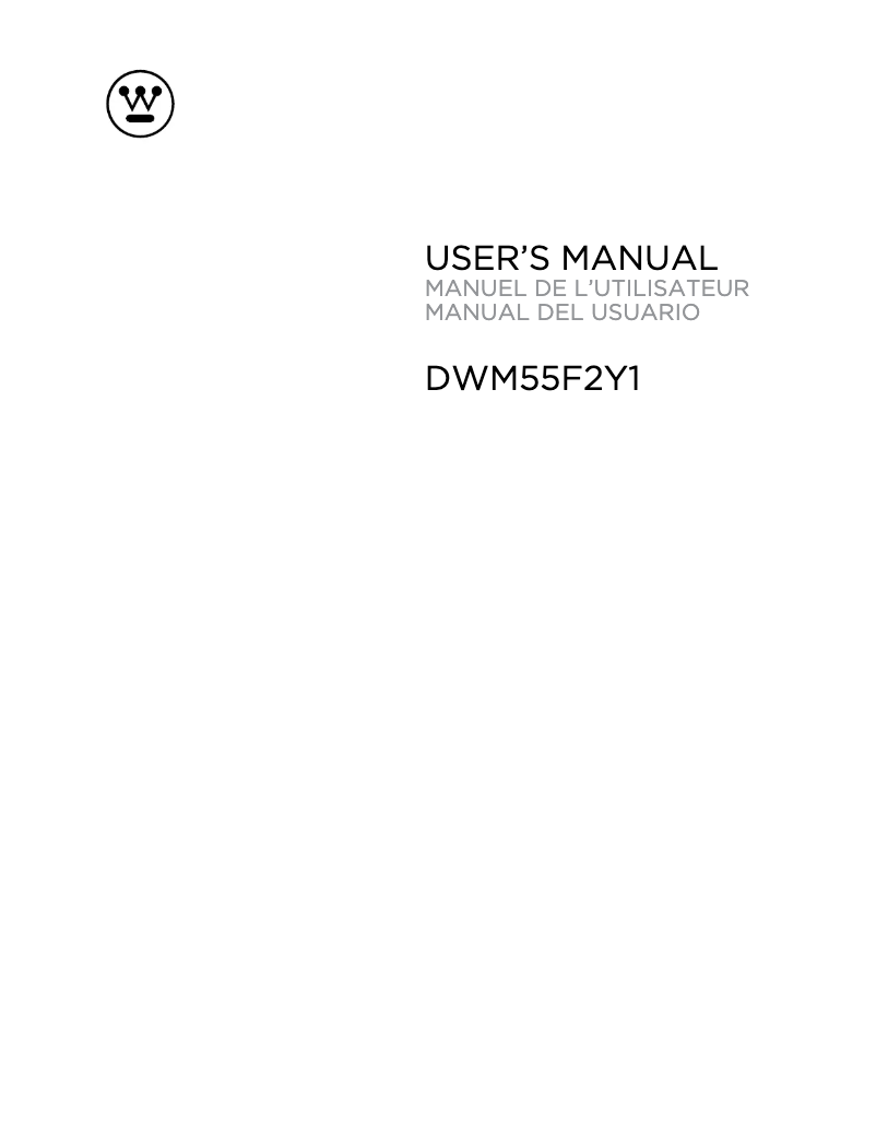Page n°1 - Manuel utilisateur Westinghouse DWM55F2Y1