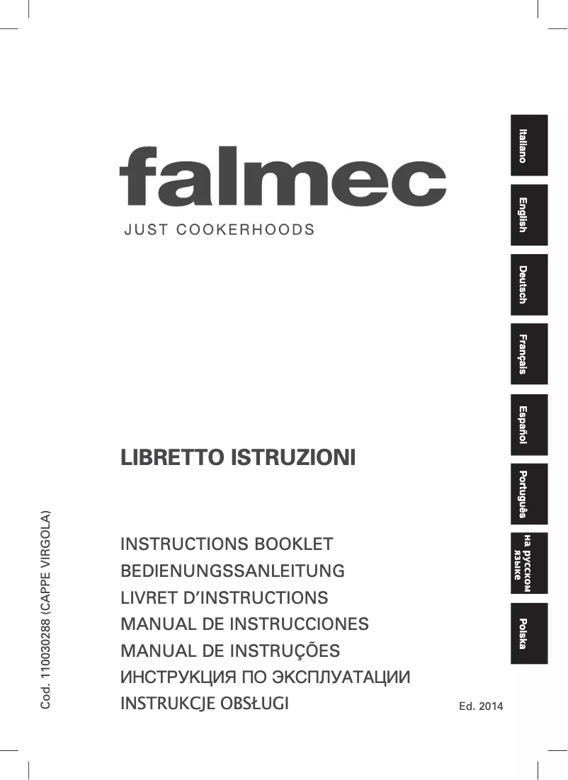 Page 1 de la notice Manuel utilisateur Falmec Virgola Plus