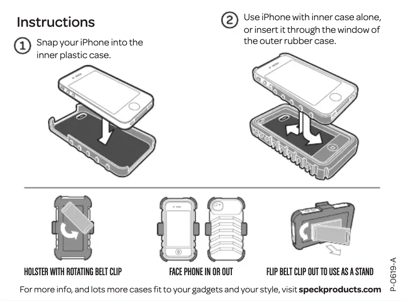 Image de la première page du manuel de l'appareil ToughSkin SPK-A0815