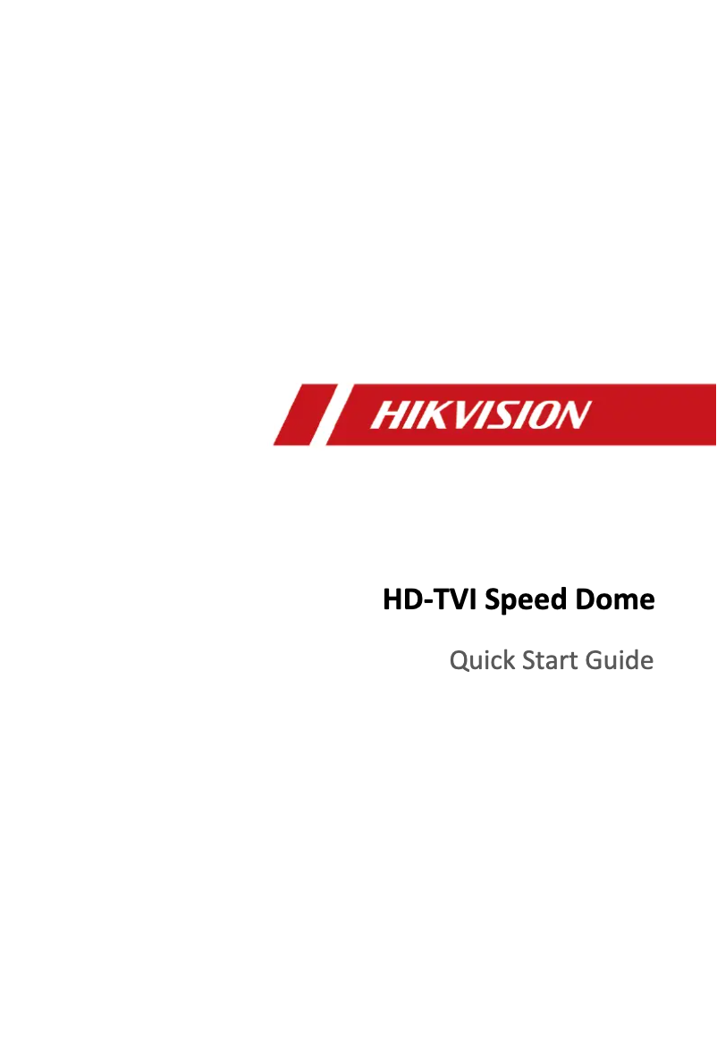 Page 1 de la notice Guide de démarrage rapide Hikvision DS-2AE4215T-D