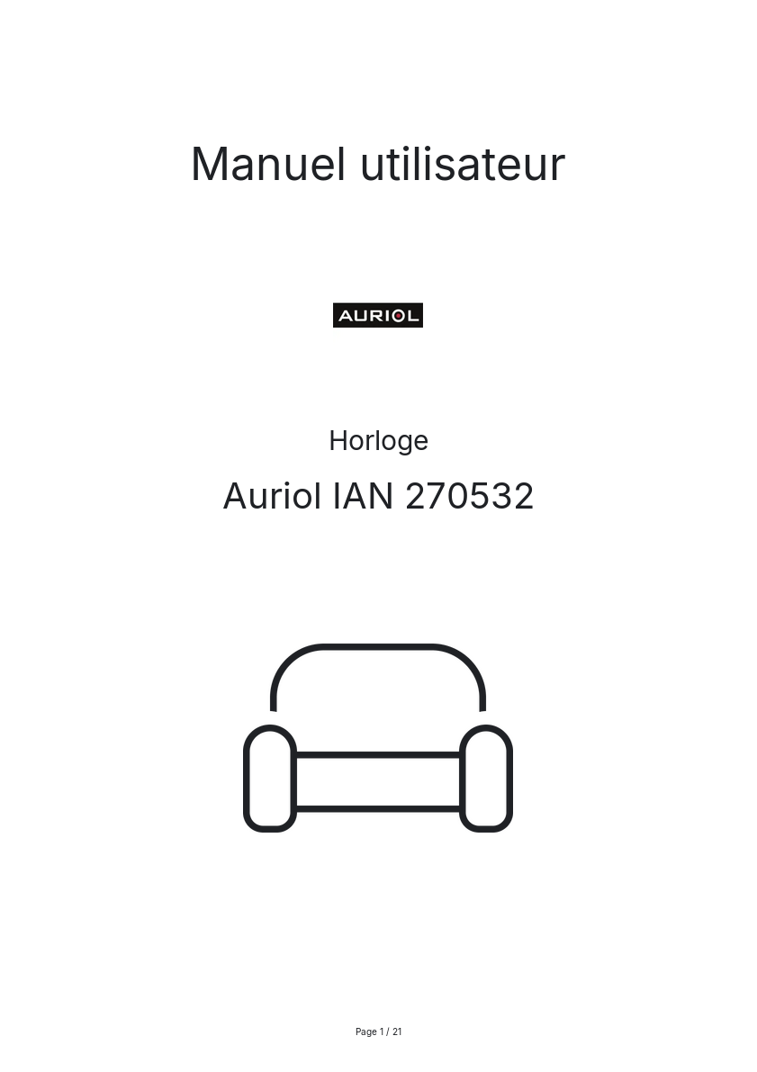 Page n°1 - Manuel utilisateur Auriol IAN 270532