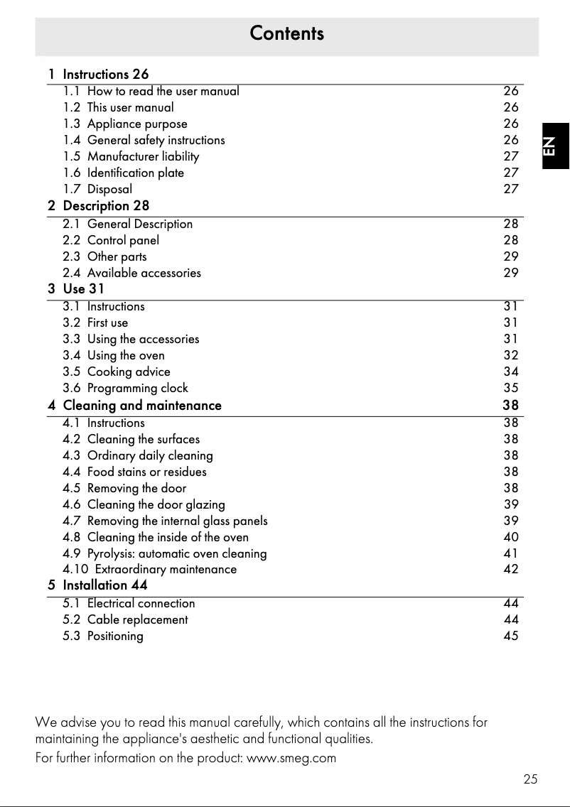 Page n°1 - Manuel utilisateur Smeg SFP378X