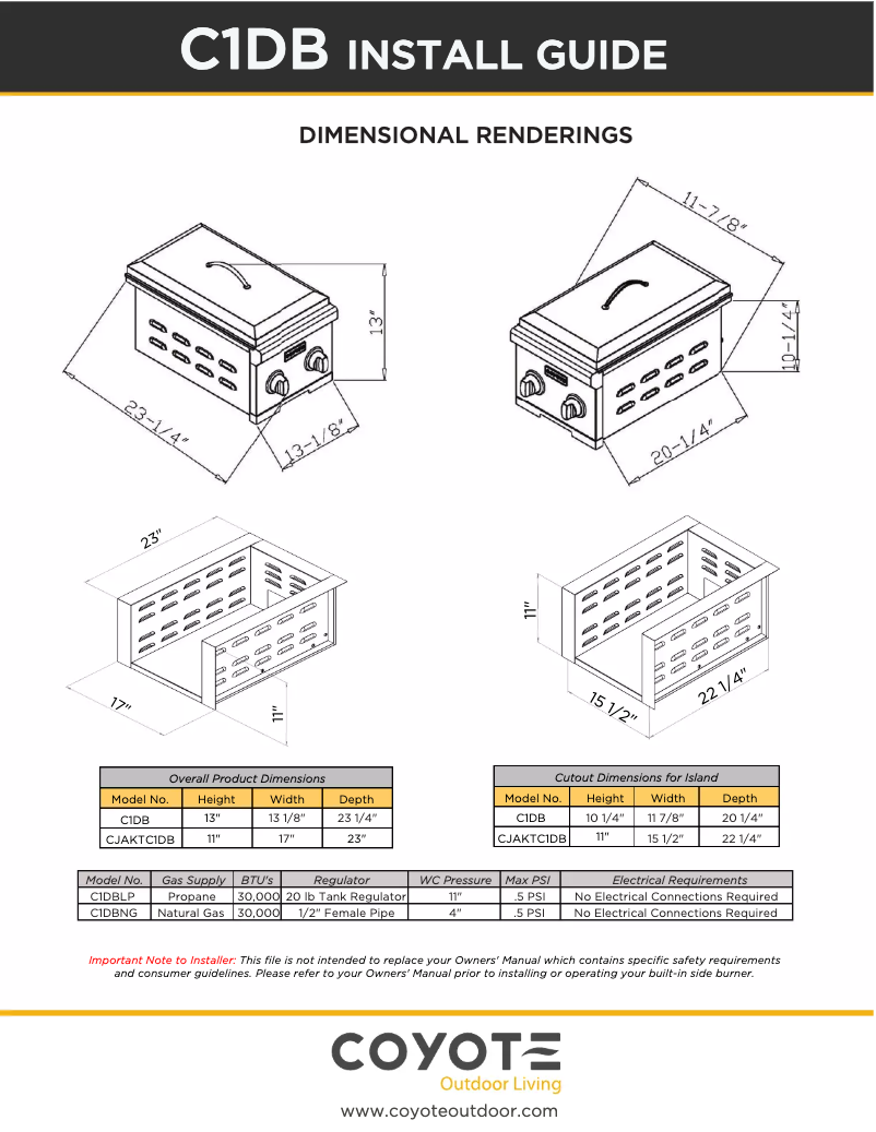 Page n°1 - Instructions / montage Coyote C1DBNG