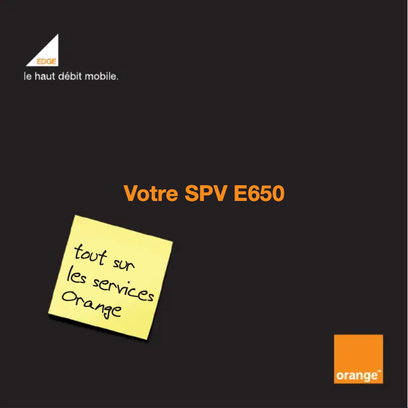 Image de la première page du manuel de l'appareil SPV E650