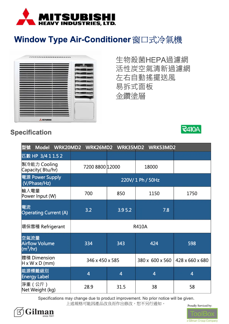 Page 1 de la notice Guide d'installation Mitsubishi WRK26MD2