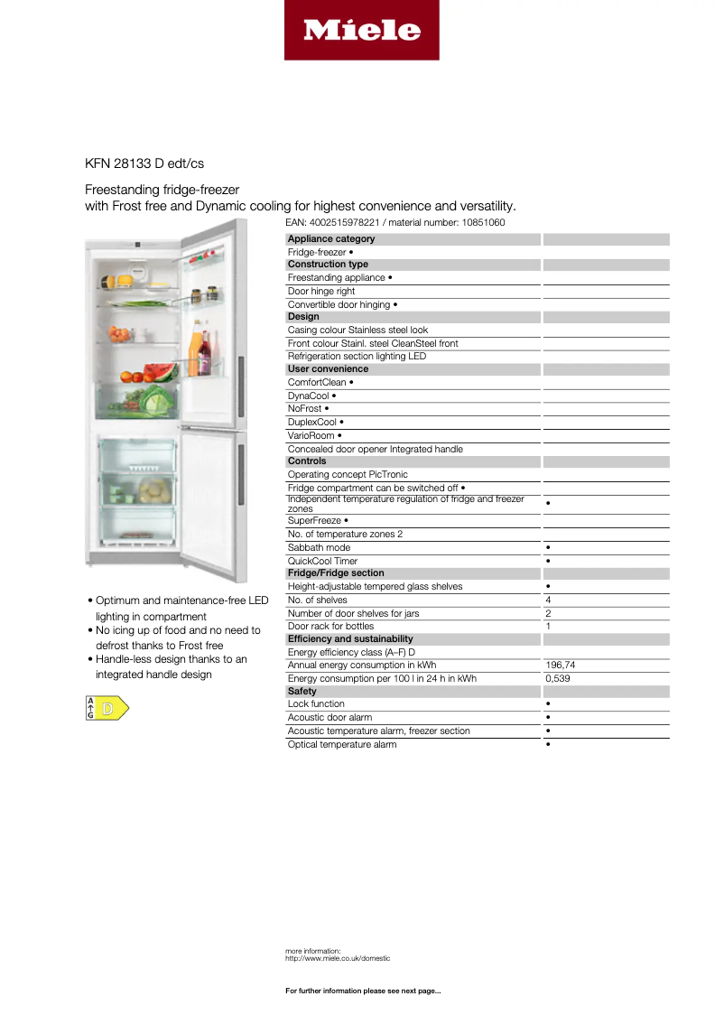 Image de la première page du manuel de l'appareil KFN 28133 D