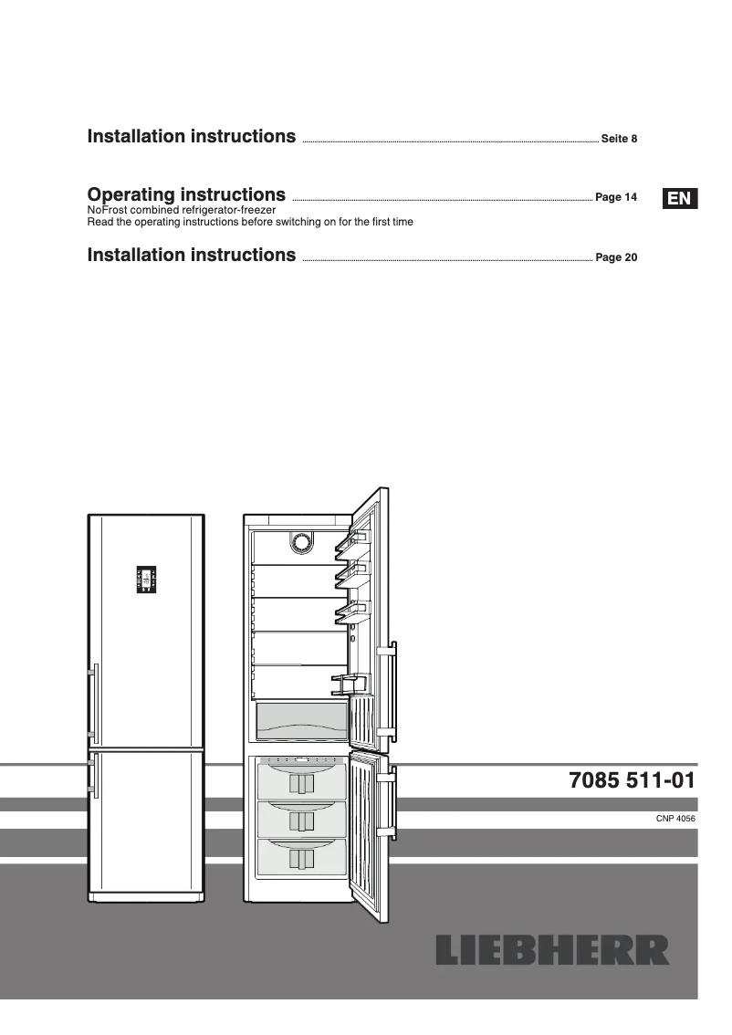 Page 1 de la notice Manuel utilisateur Liebherr CNP 4056