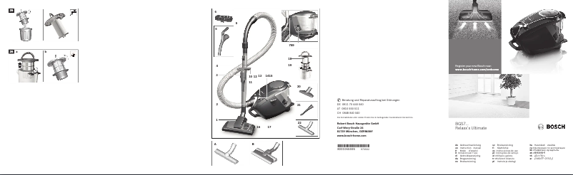 Page n°1 - Manuel utilisateur Bosch BGS72058