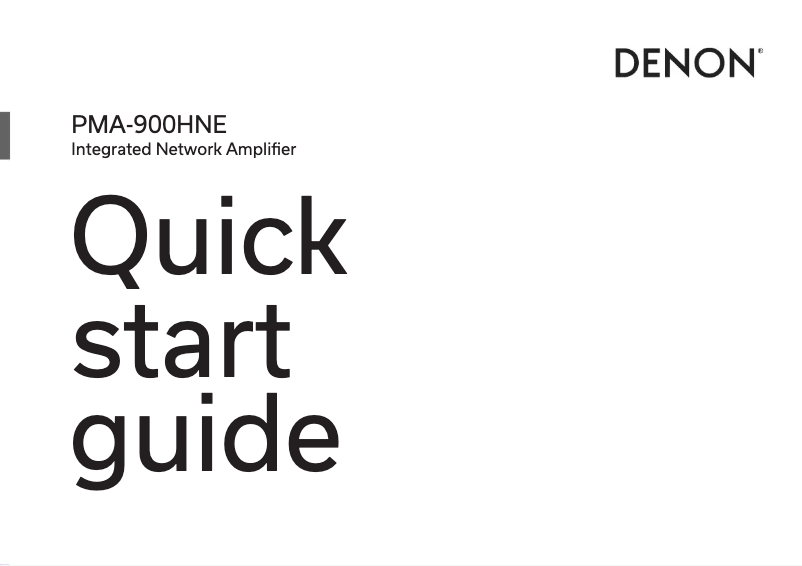 Page n°1 - Guide de démarrage rapide Denon PMA-900HNE