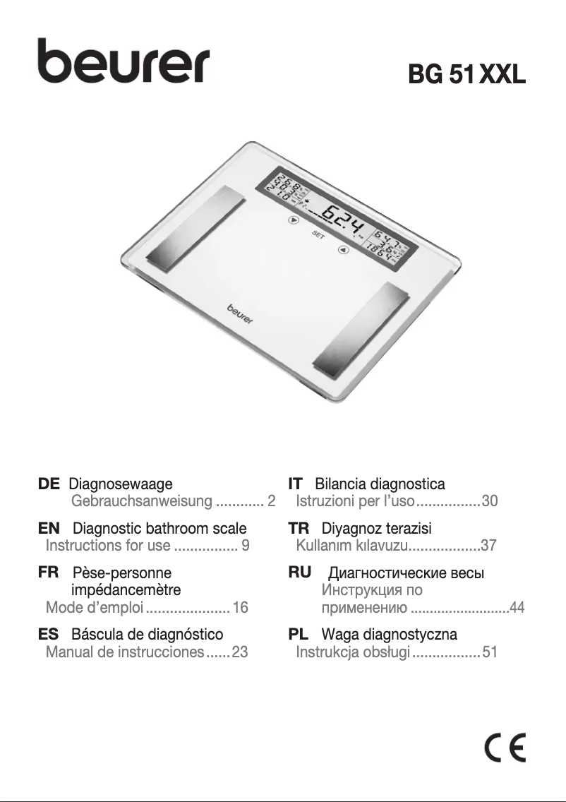 Page 1 de la notice Manuel utilisateur Beurer BG 51