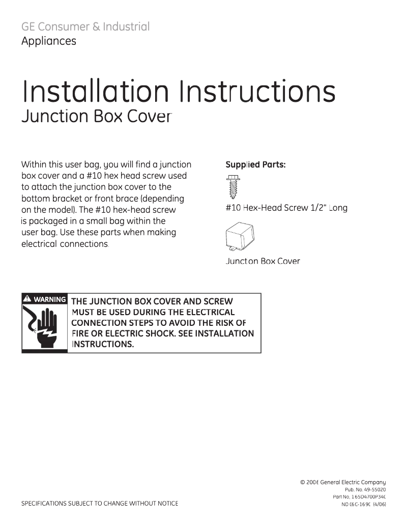 Page n°1 - Guide d'installation Hotpoint HDA2000FWH