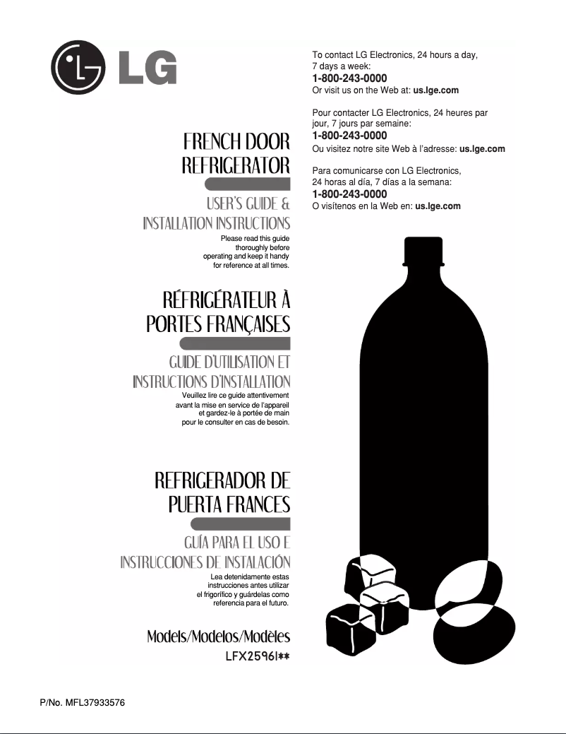 Page 1 de la notice Manuel utilisateur LG LFX25961SB