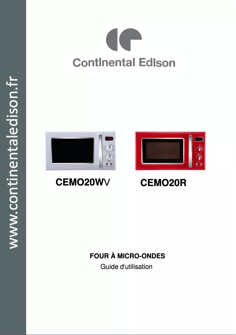 Página 1 del manual Manual de usuario Continental Edison CEMO20RV