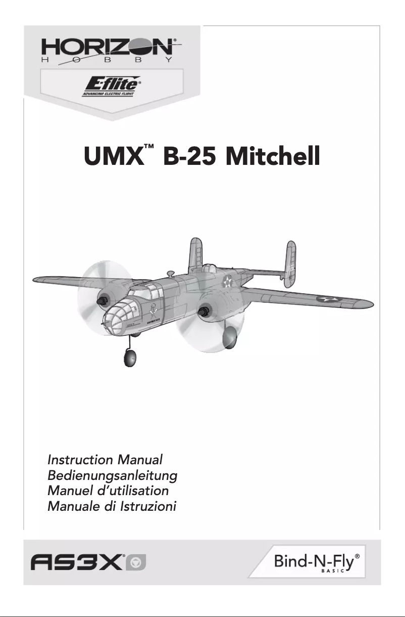Image de la première page du manuel de l'appareil UMX B-25 BNF Basic