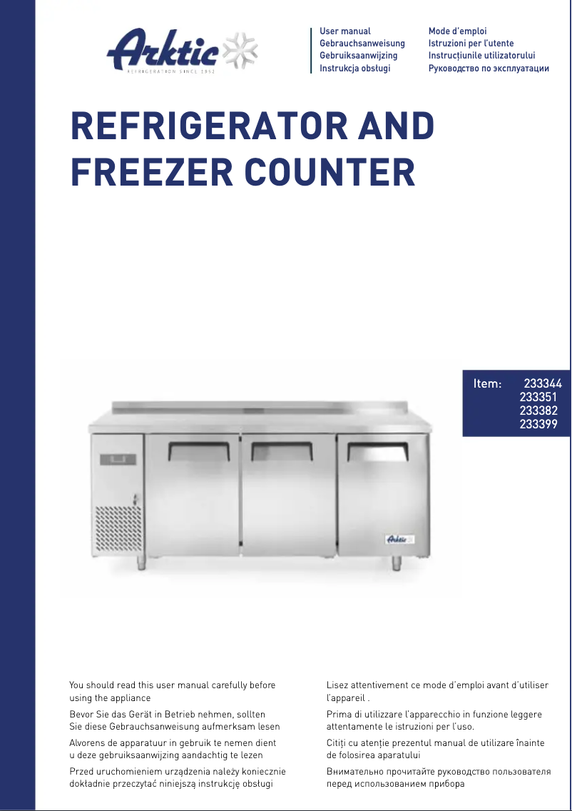 Page 1 de la notice Manuel utilisateur Arktic 233344