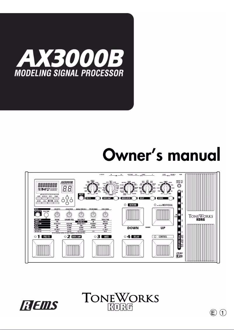 Page 1 de la notice Manuel utilisateur Korg AX3000B