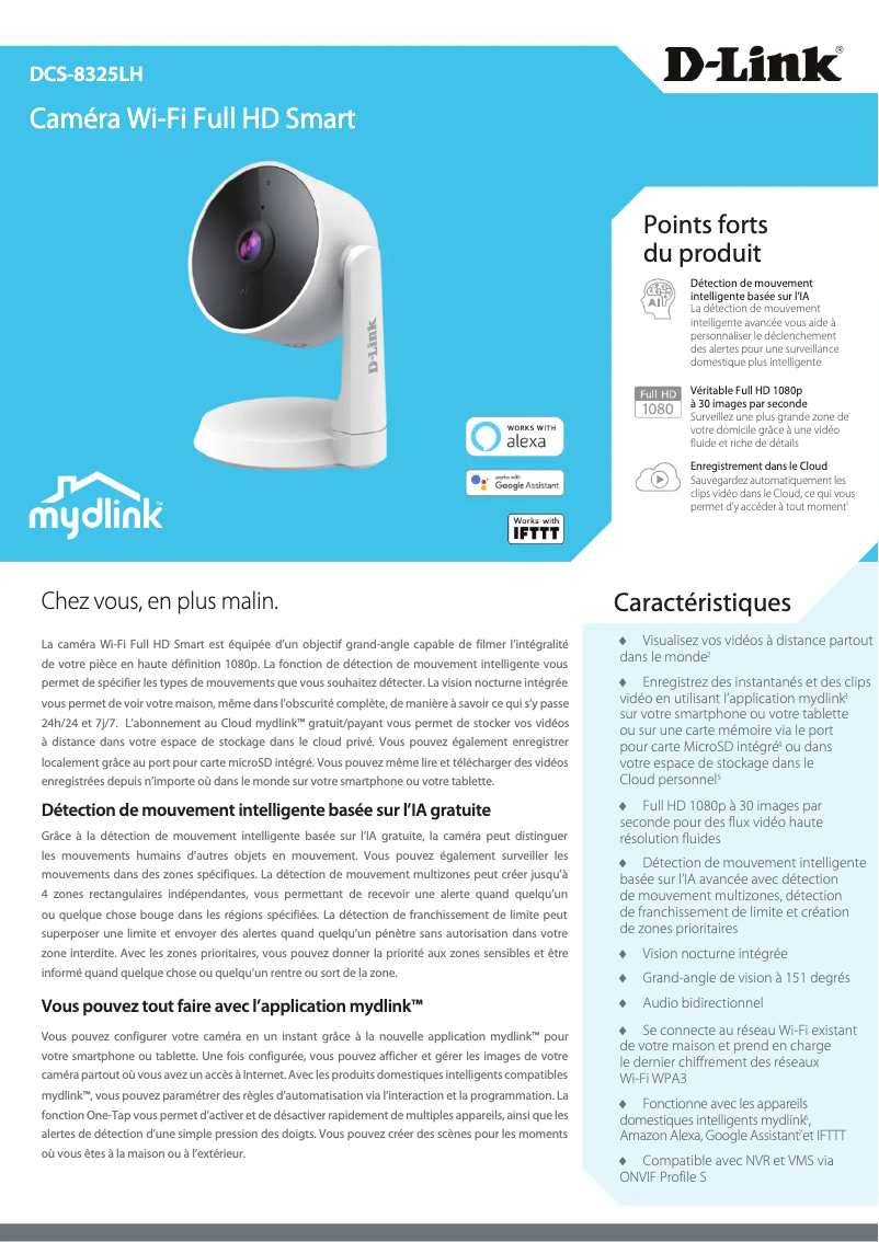 Page n°1 - Fiche technique D-Link DCS-8325LH