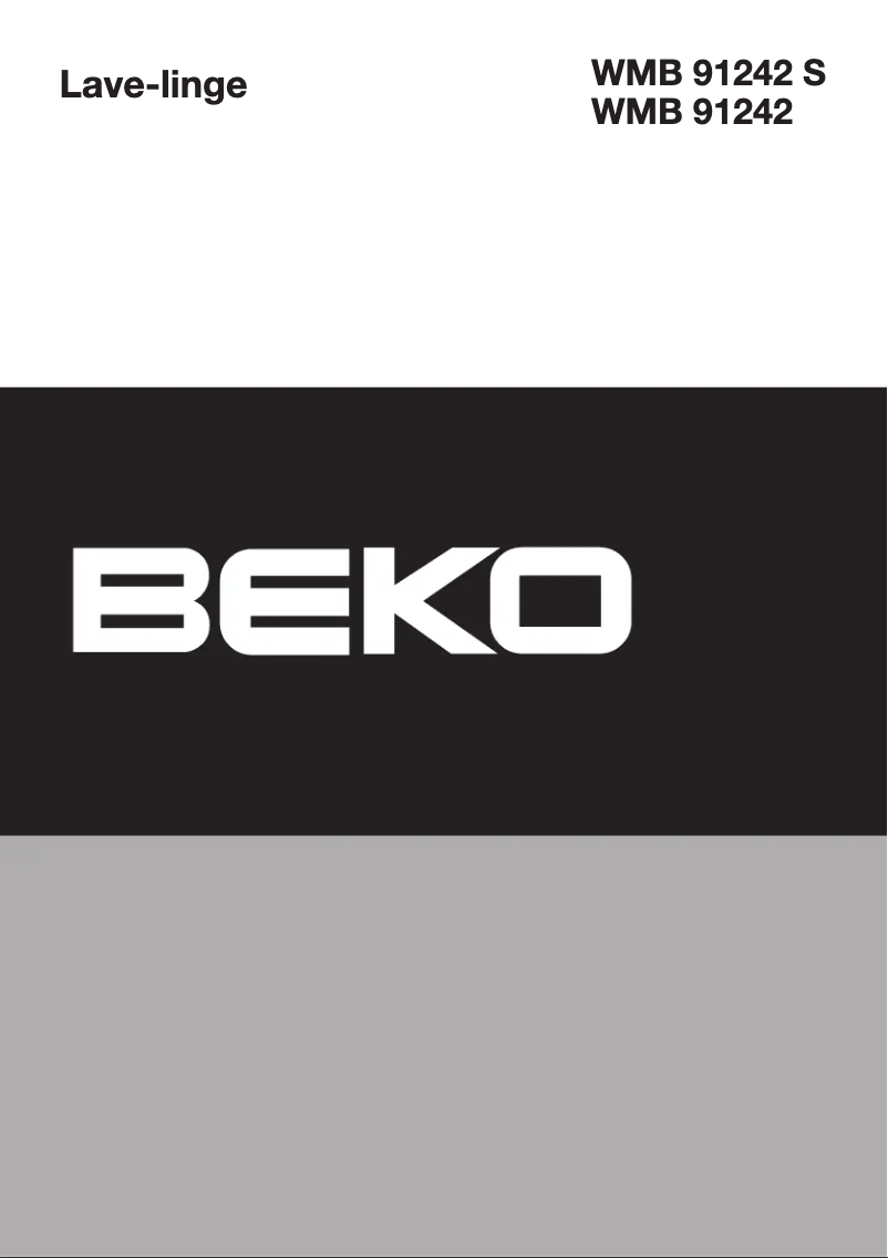 Page 1 de la notice Manuel utilisateur Beko WMB 91242