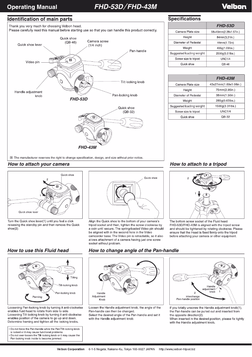 Image de la première page du manuel de l'appareil FHD-53D
