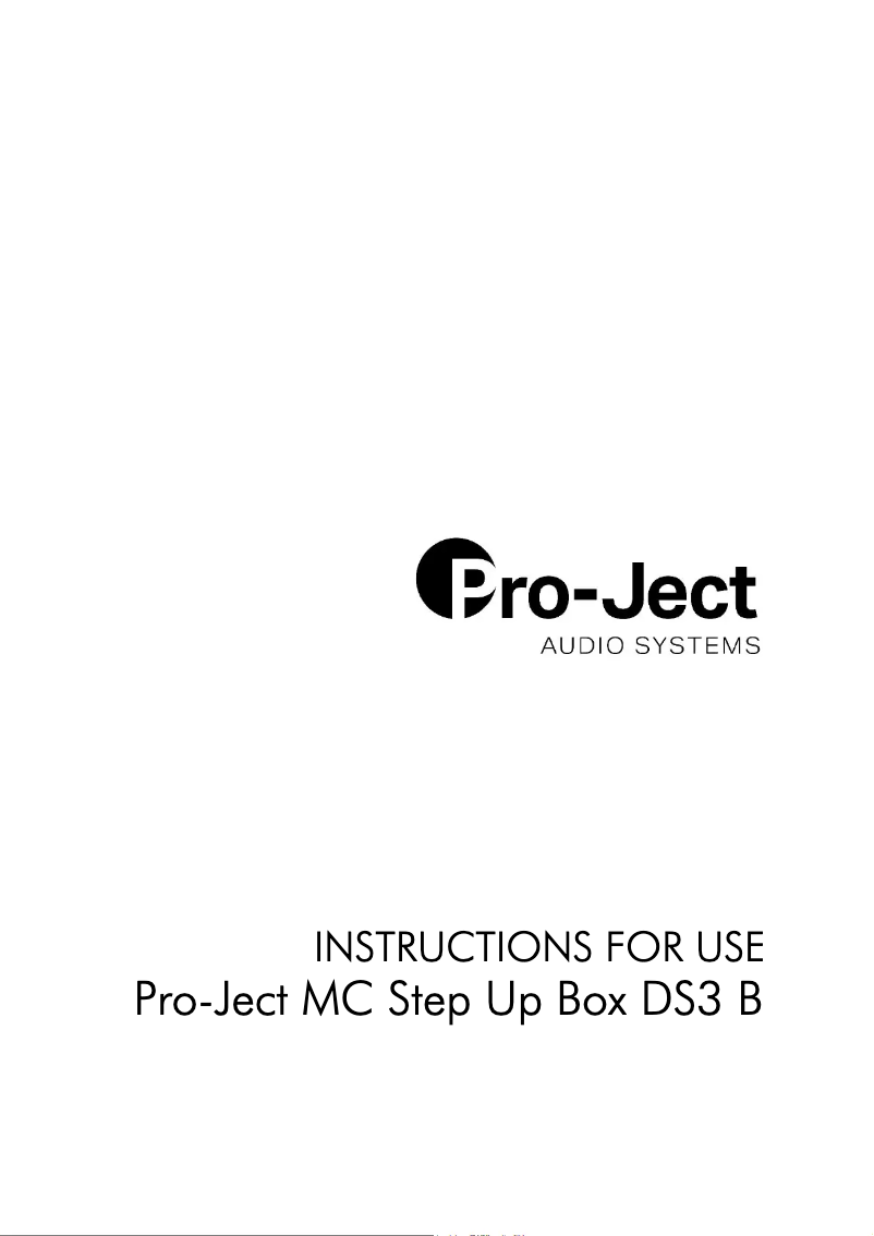 Page 1 de la notice Manuel utilisateur Pro-Ject MC Step Up Box DS3 B