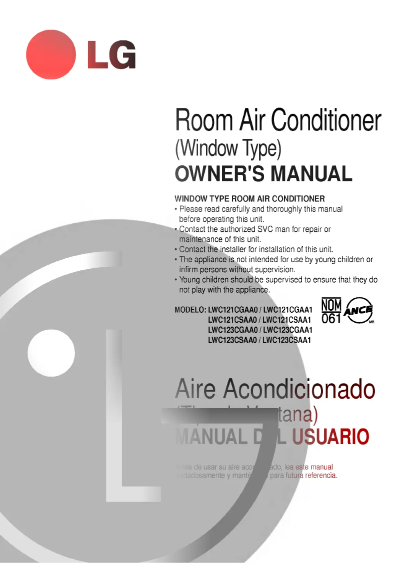Página 1 del manual Manual de usuario LG LWC123CGAA1
