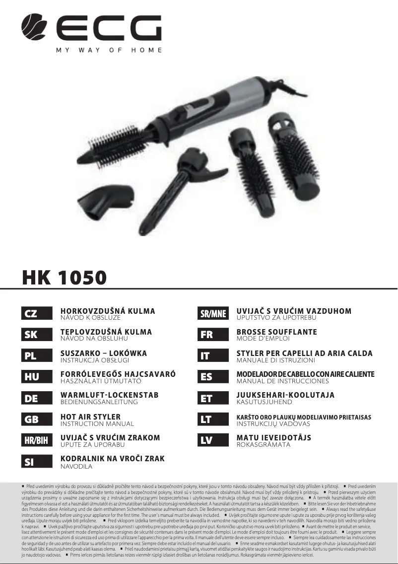 Imagen de la primera página del manual del dispositivo HK 1050