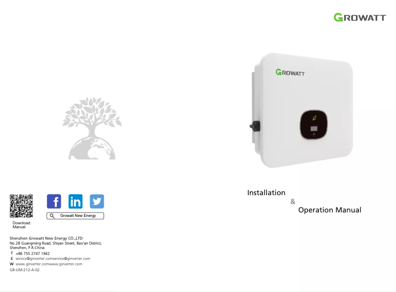 Page n°1 - Manuel utilisateur Growatt MOD 15KTL3-X
