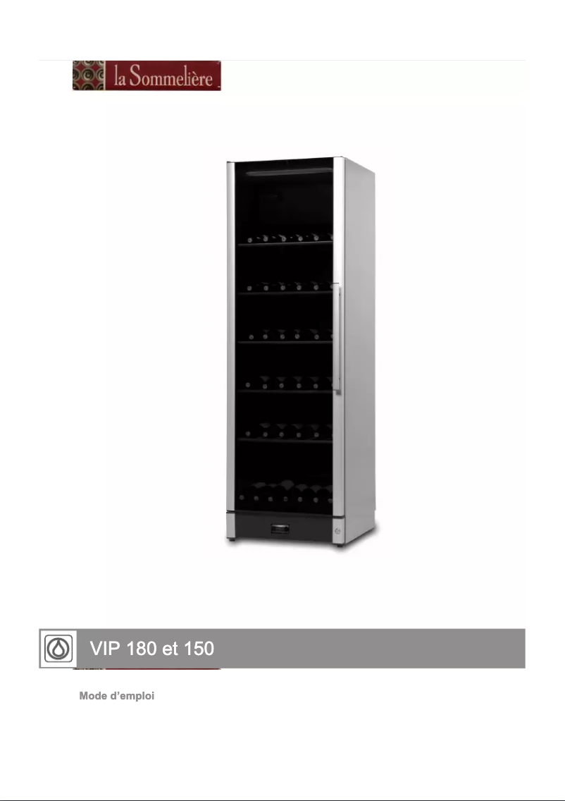 Page n°1 - Manuel utilisateur La Sommelière VIP 150