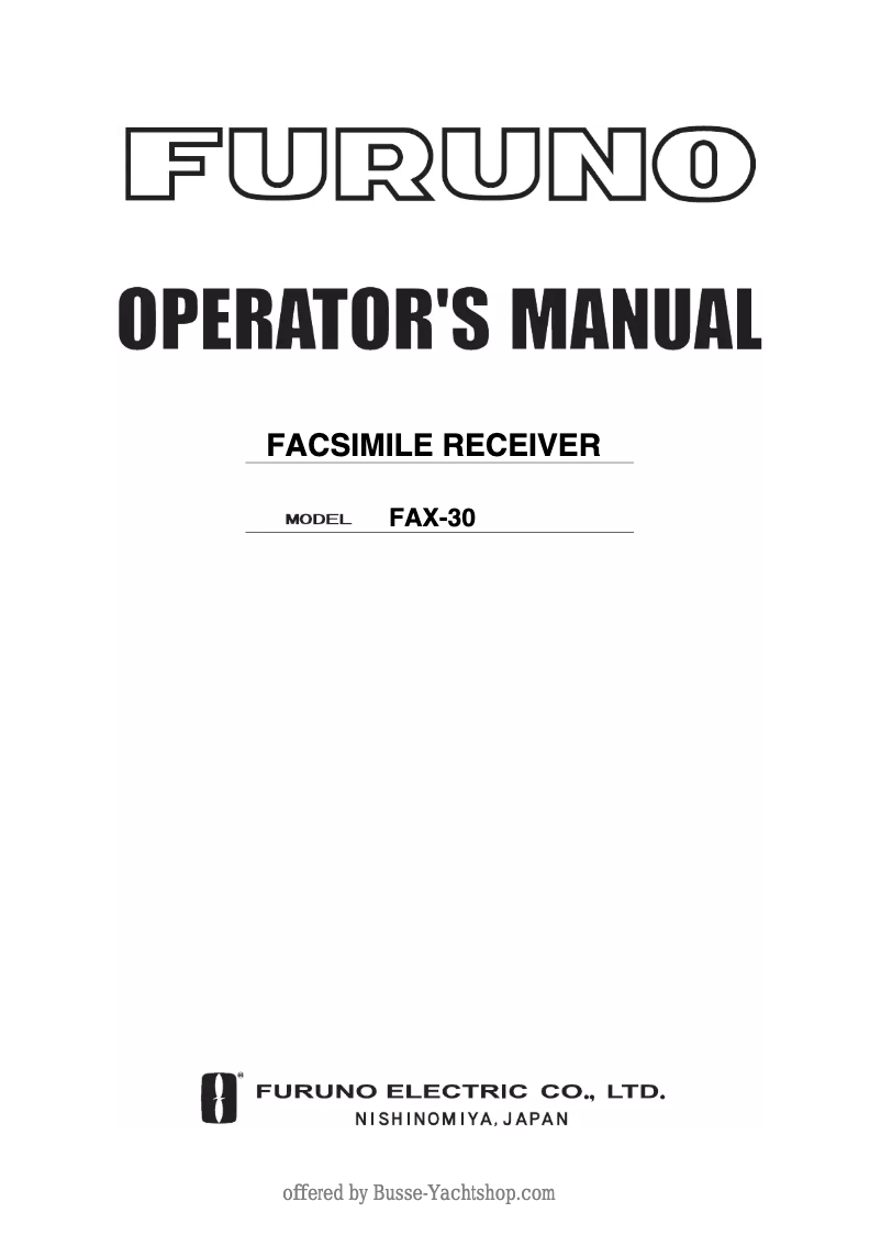 Page 1 de la notice Manuel utilisateur Furuno FAX-30